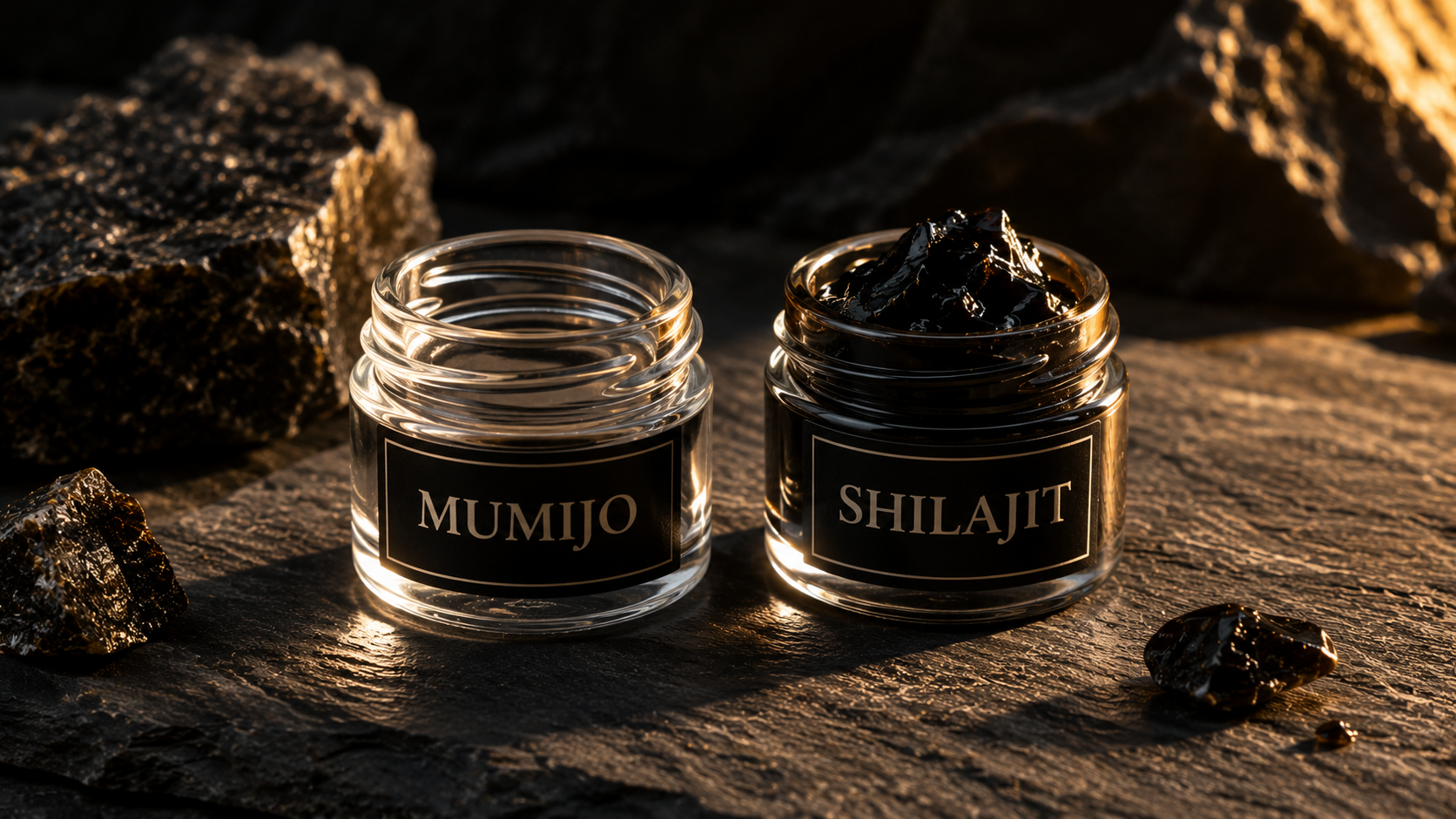 Mumijo vs Shilajit – zwei Gläser im Vergleich