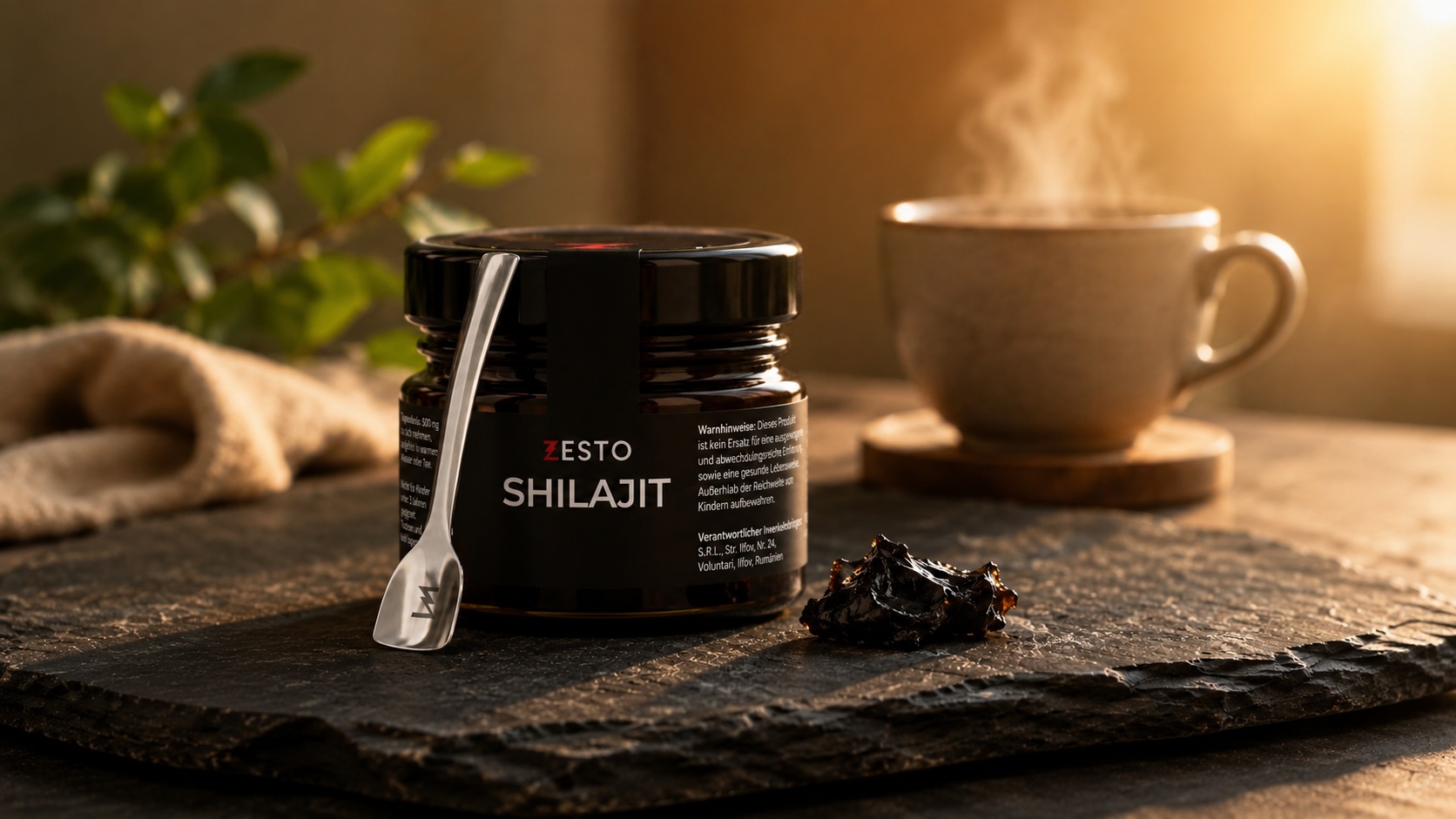 Shilajit Dosierung – Messlöffel mit Harz