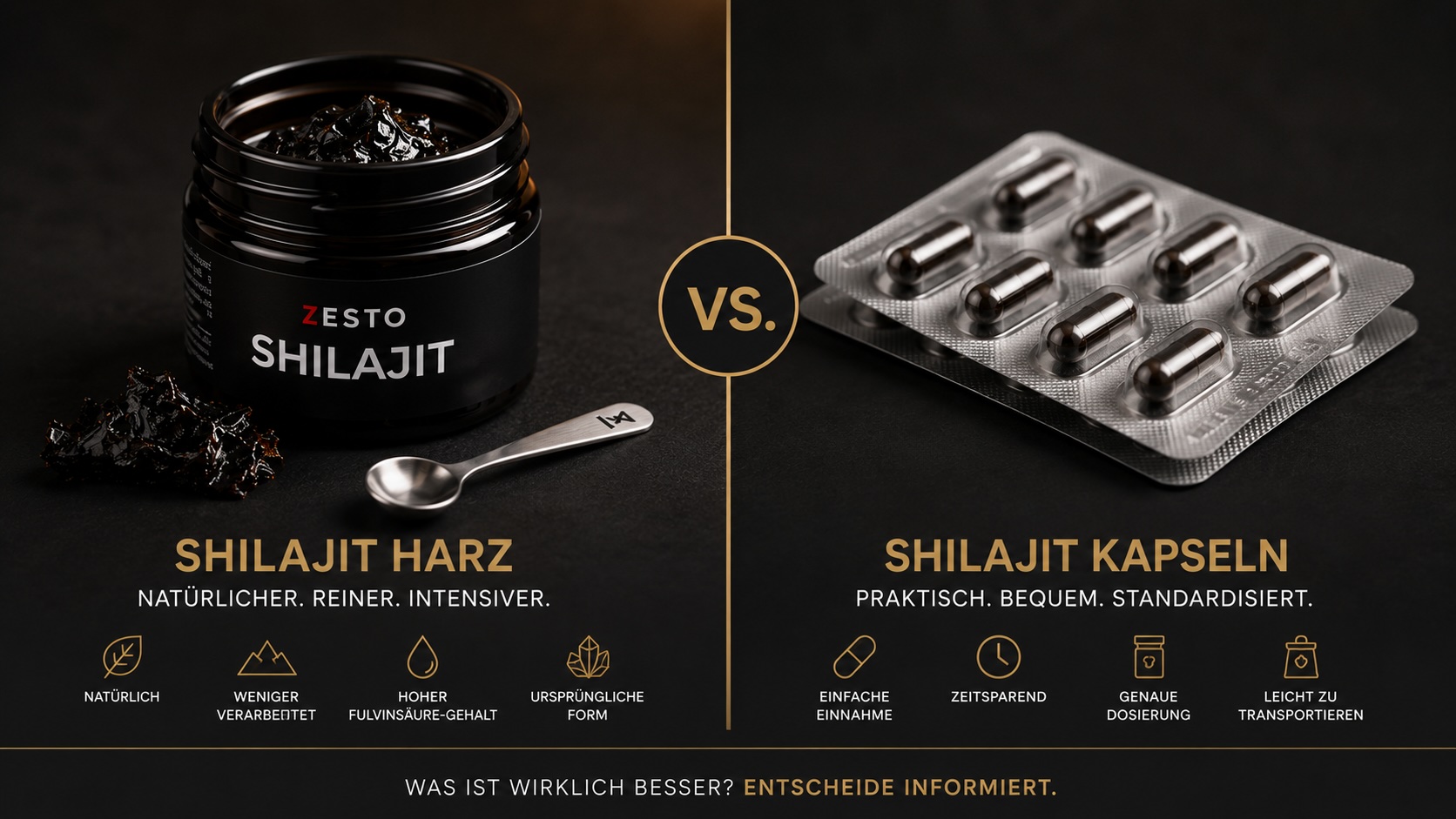 Shilajit Harz oder Kapseln – direkter Vergleich
